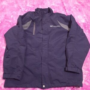 Port Authority Fleece Lined Windbreaker Jacket Men's‎ XL Willdan Logo Navy
